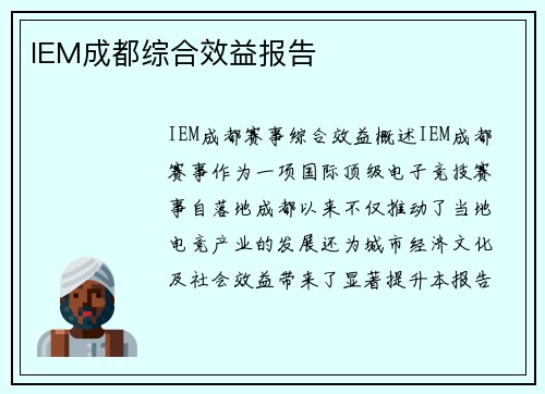 IEM成都综合效益报告